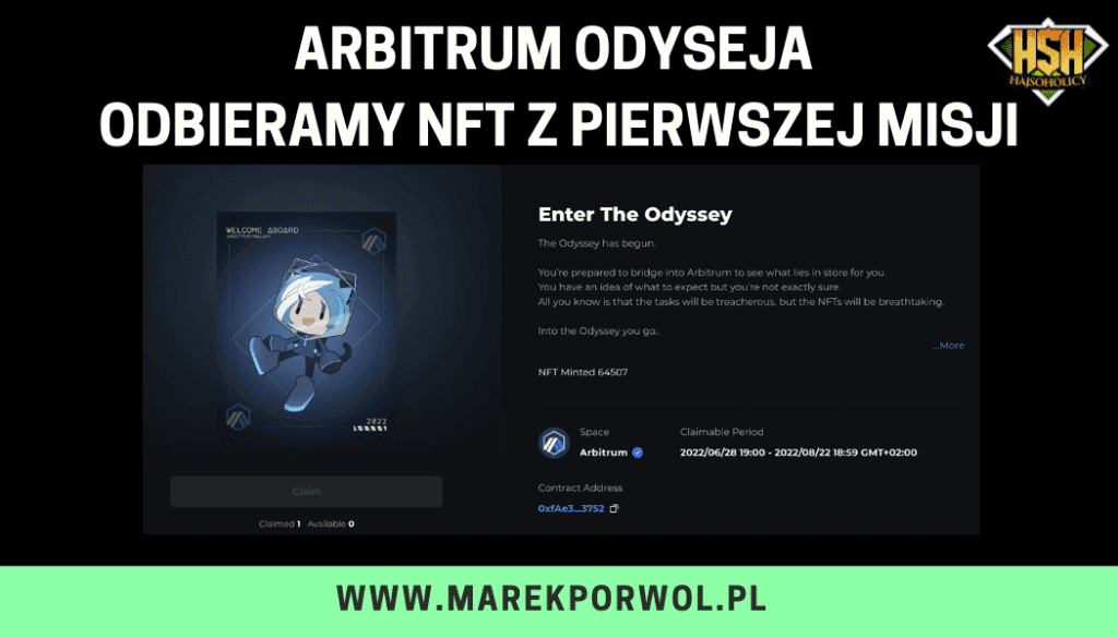 Arbitrum Odyseja – odbieramy NFT z pierwszej misji