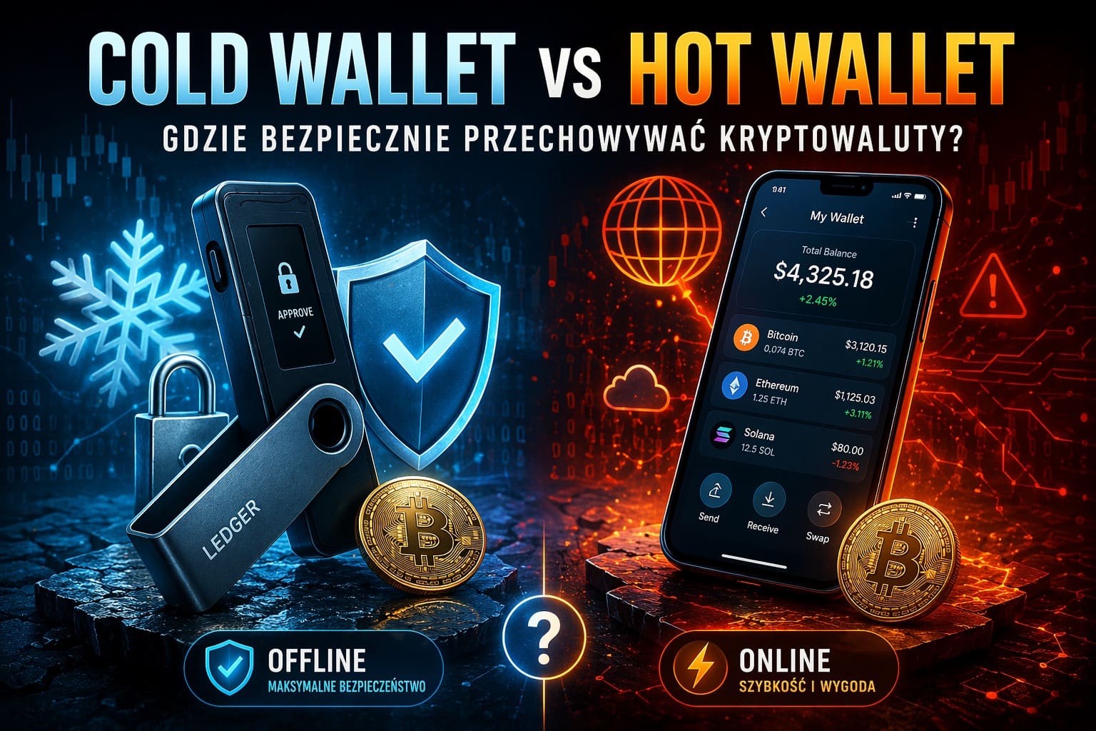 Cold wallet vs hot wallet – porównanie portfeli kryptowalut offline i online